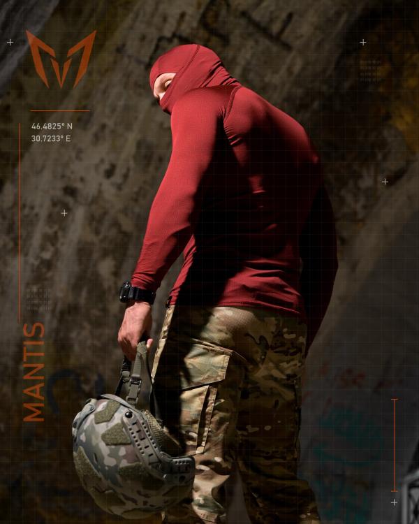 Тактичний лонгслів з балаклавою MANTIS® Phantom LS Combat Shirt - Maroon - 11