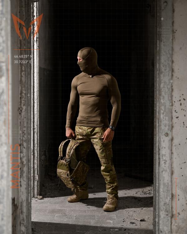 Тактичний лонгслів з балаклавою MANTIS® Phantom LS Combat Shirt - Olive - 7