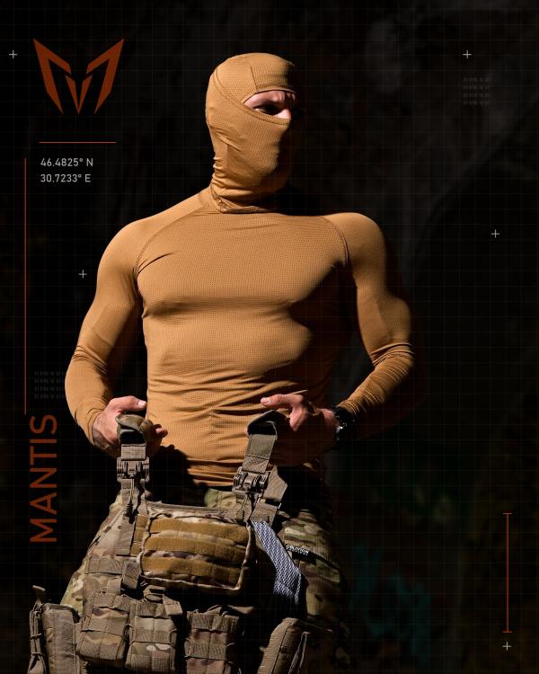 Тактичний лонгслів з балаклавою MANTIS® Phantom LS Combat Shirt - Coyote - 5