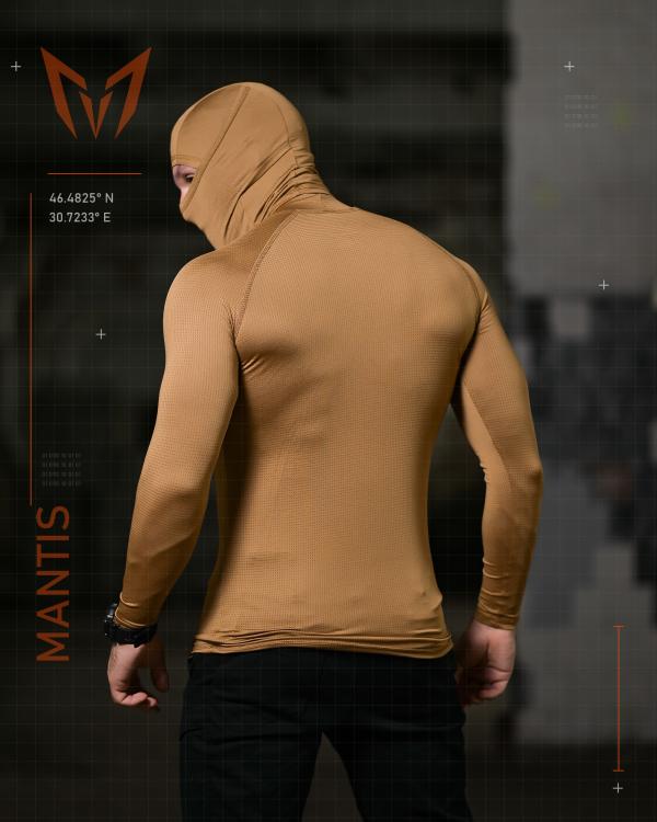Тактичний лонгслів з балаклавою MANTIS® Phantom LS Combat Shirt - Coyote - 9