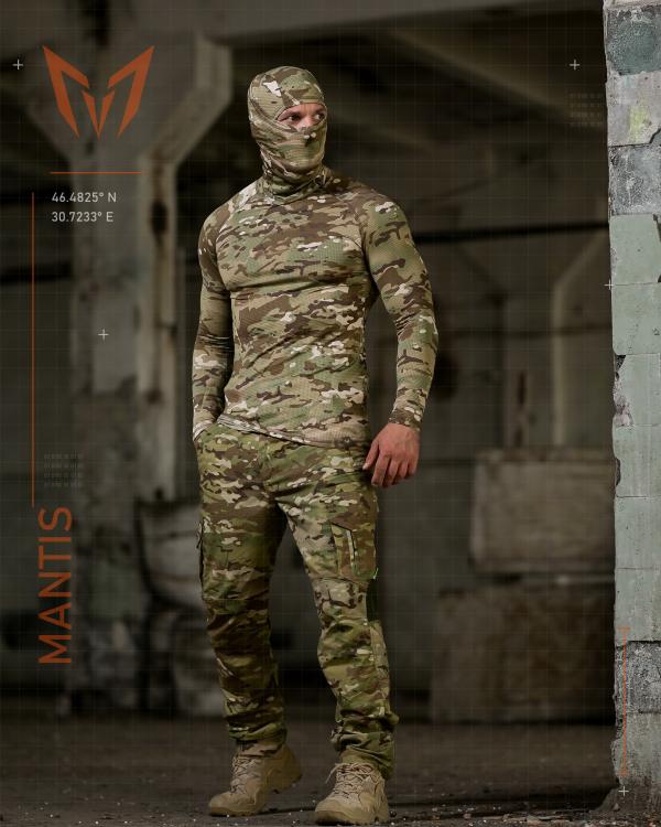 Тактичний лонгслів з балаклавою MANTIS® Phantom LS Combat Shirt - Multicam - 11