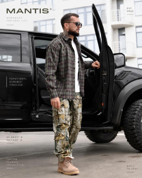 Рубашка оверсайз MANTIS® WORKMAN SHIRT-Forest Plaid - 3