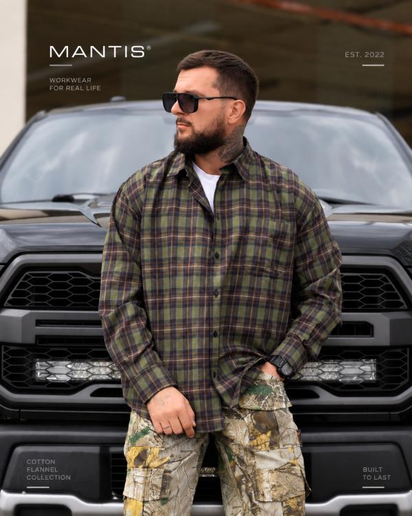 Рубашка оверсайз MANTIS® WORKMAN SHIRT-Forest Plaid - 5