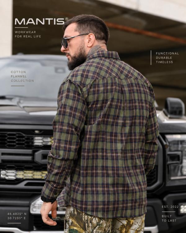 Рубашка оверсайз MANTIS® WORKMAN SHIRT-Forest Plaid - 7